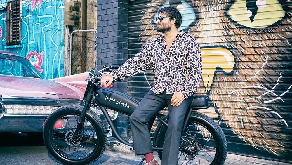 Man sitting on motorbike